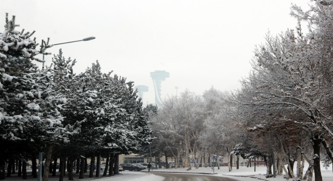 Erzurum'da kar kartpostallık görüntüler