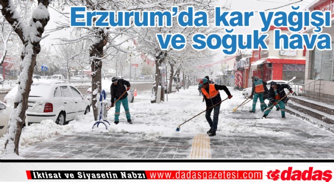 Erzurum'da karla mücadele