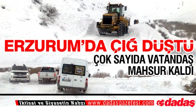 Erzurum'da çığ düştü