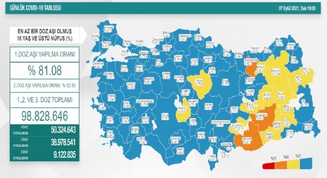 Erzurum'da aşı oranı yüzde 73.4'e ulaştı
