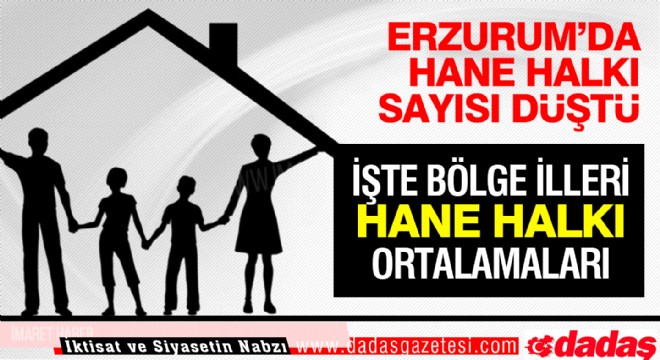 Erzurum'da hane halkı sayısı azaldı