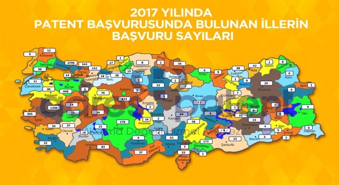 Türkiye'nin 2017 patent haritası açıklandı