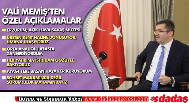 Vali Memiş Erzurum'un hedeflerini sıraladı