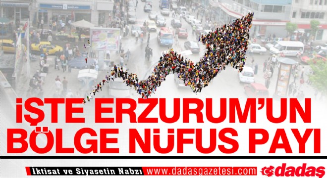 İşte Erzurum'un Bölge Nüfus Payı