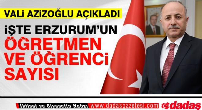İşte Erzurum'un öğretmen ve öğrenci sayısı